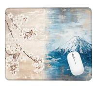 Wxuaixnn Cherry Blossoms Gaming Small Mouse Pad, 24x20cm Square Computer Mouse Pad, Portable Small Mouses Mat with Non-Slip Rubber, Washable Stitched Edge, for Gaming Office Worki and Home. WH-4565