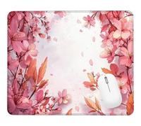 Wxuaixnn Cherry Blossoms Square Gaming Mouse Pad, 23x18cm Portable Small Computer Mouse Pad, Mousepad for Desk with Non-Slip Rubber Base, Smooth Glide Fabric Surface for Office Gaming Laptop. WH-4806