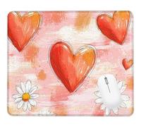 Wxuaixnn Flowers Pink Square Gaming Mouse Pad, 28x20cm Portable Small Computer Mouse Pad, Mousepad for Desk with Non-Slip Rubber Base, Smooth Glide Fabric Surface for Office Gaming Laptop. WH-4626