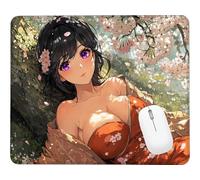Wxuaixnn Japanese Style Gaming Small Mouse Pad, 28x20cm Square Computer Mouse Pad, Portable Small Mouses Mat with Non-Slip Rubber, Washable Stitched Edge, for Gaming Office Worki and Home. WH-4583