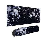 Wxuaixnn Large Mouse Mat 160x80cm with Stitched Edges & Non-Slip Base, Flowers Gaming Mouse Pad, Plus Waterproof Mouse Mat & Durable XXL Mouse Pad Black for PC Gamer, Office or Home -10917