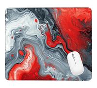 Wxuaixnn Red And White Square Gaming Mouse Pad, 27x21cm Portable Small Computer Mouse Pad, Mousepad for Desk with Non-Slip Rubber Base, Smooth Glide Fabric Surface for Office Gaming Laptop. WH-6230