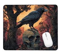 Wxuaixnn Skull Gaming Small Mouse Pad, 23x18cm Square Computer Mouse Pad, Portable Small Mouses Mat with Non-Slip Rubber, Washable Stitched Edge, for Gaming Office Worki and Home. WH-4811