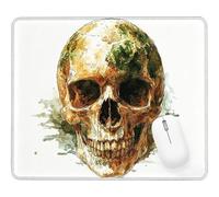 Wxuaixnn Skull Square Gaming Mouse Pad, 23x18cm Portable Small Computer Mouse Pad, Mousepad for Desk with Non-Slip Rubber Base, Smooth Glide Fabric Surface for Office Gaming Laptop. WH-4858