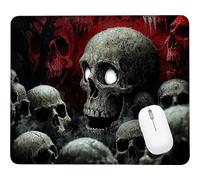 Wxuaixnn Skull Square Gaming Mouse Pad, 24x20cm Portable Small Computer Mouse Pad, Mousepad for Desk with Non-Slip Rubber Base, Smooth Glide Fabric Surface for Office Gaming Laptop. WH-5832