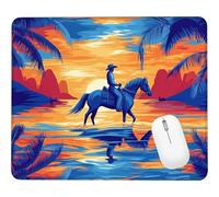 Wxuaixnn Sunset Square Gaming Mouse Pad, 23x18cm Portable Small Computer Mouse Pad, Mousepad for Desk with Non-Slip Rubber Base, Smooth Glide Fabric Surface for Office Gaming Laptop. WH-5924