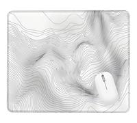 Wxuaixnn White Gaming Small Mouse Pad, 30x25cm Square Computer Mouse Pad, Portable Small Mouses Mat with Non-Slip Rubber, Washable Stitched Edge, for Gaming Office Worki and Home. WH-6211