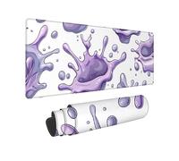 Wxuaixnn XXL Purple Gaming Mouse Mat 160x80cm with Stitched Edges & Non-Slip Base, Plus Waterproof Mouse Pad & Durable Smooth Mouse Pad, Large Mouse Mat White for PC Gamer, Office or Home -11024