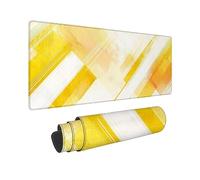 Wxuaixnn XXL Simple Gaming Mouse Mat 100x50cm with Stitched Edges & Non-Slip Base, Plus Waterproof Mouse Pad & Durable Smooth Mouse Pad, Large Mouse Mat Yellow for PC Gamer, Office or Home -10478