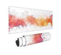 Wxuaixnn XXL Simple Gaming Mouse Mat 100x50cm with Stitched Edges & Non-Slip Base, Plus Waterproof Mouse Pad & Durable Smooth Mouse Pad, Large Mouse Mat White for PC Gamer, Office or Home -10524