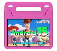 WXUNJA Android 15 Kids Tablet, 2025 Upgraded 10.1 Inch Tablets with Octa-core Processor, 6000mAh Battery, Kid Space, Parental Control,Pre-Loaded Kids Apps, 2.4/5GHZ Dual WiFi, Case Included, Red