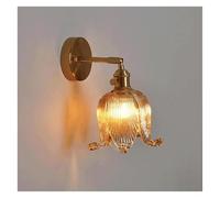 WxuuLTGJR Flower Wall Sconce Retro Wall Lights Glass Lampshade Decor Indoor Light With Tulips Shade Wall Decor Mount Lamp(Amber)
