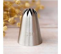 WxuuLTGJR Piping Tips Piping Tips C10 Large Size Piping Nozzle Cake Cream Piping Nozzle Stainless Steel 10 Teeth Close Star Cake Piping Nozzles Reusable