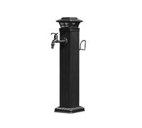 WxuuLTGJR Vertical Water Column Square Antifreeze Water Tap with Sensor Light Hose Stand with Faucet Black Decorative Fountain Alloy Hydrant(65.5cm)
