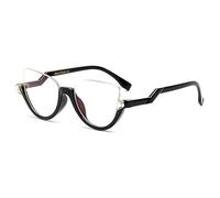 WxuuLTGJR Women's Eyewear Frames Semi-rimless Cat's Eye Glasses Frame Anti Blue Light Eyeglasses Frame Crystal Eye Eyewear Frame