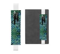 WXWJSHMGC 3D Magical Dragon Scales Pattern Print 2pcs Adjustable Elastic Band Pen Holder Pu Leather Pen Sleeve Pouch for Hardcover Journals, Notebooks for Back to School Gift