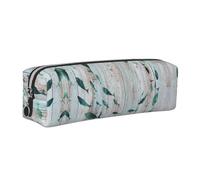 WXWJSHMGC Abstract Shoal of Fish Print Leather Pencil Case Simple,with Metallic Zipper Pocket,Storage Pouch for Girls Boys Student College Middle School