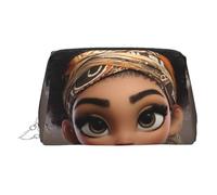 WXWJSHMGC African American Black Gir Print Makeup Bag Portable Leather Waterproof Cosmetic Bag Clutch Makeup Brush Bag (6.7x4.3in)