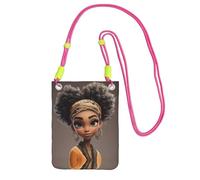 WXWJSHMGC African American Black Gir Print Mini Crossbody Phone Bag - Ladies Purse for Mobile and Smart Phones