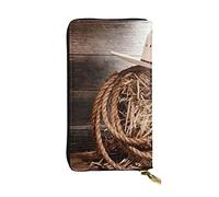 WXWJSHMGC American West Rodeo Hat Print Fashion Long Wallet Shopping Clutch Purse Pu Leather Handbags for Ladies,Men's Wallets