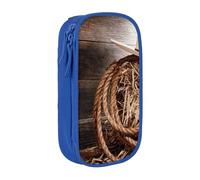 WXWJSHMGC American West Rodeo Hat Print Large Capacity Double Layer Pencil Case with Zipper - Durable Fabric School Pouch for Pens,- Ideal for Students