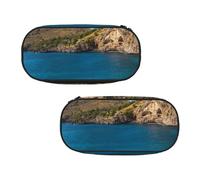 WXWJSHMGC Arch in Mallorca Spain Print Pencil Bag Large Pouch Bag with 3 Compartments Pen Case Card Coin Holder for Boys Girls School Stationery