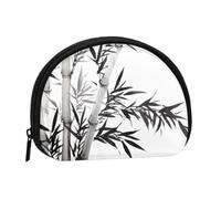 WXWJSHMGC Bamboo Tree Image Chinese Calligraphy Print Coin Purse Mini Wallet for Women Girls Personality Small Coin Pouch Shell Storage Bag Clutch Wallets, One Size, Casual