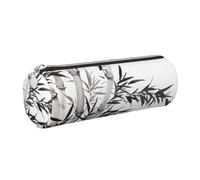 WXWJSHMGC Bamboo Tree Image Chinese Calligraphy Print Leather Pencil Case Zipper Pen Makeup Cosmetic Holder Pouch Stationery Bag for School, Work, Office