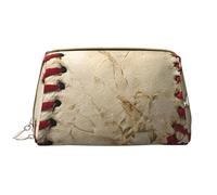 WXWJSHMGC Baseballs Print Makeup Bag Portable Leather Waterproof Cosmetic Bag Clutch Makeup Brush Bag (6.7x4.3in)