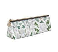 WXWJSHMGC Basil Thyme Dill & Rosemary Print Leather Pencil Case,Fountain Pen Case,Personalised Portable Big Capacity Study Pencil Case for Secondary School Girls Boys