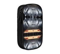 WXWJSHMGC Basketball Print Large Capacity Double Layer Pencil Case with Zipper â€“ Durable Fabric School Pouch for Pens,â€“ Ideal for Students