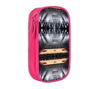 WXWJSHMGC Basketball Print Large Capacity Double Layer Pencil Case with Zipper â€“ Durable Fabric School Pouch for Pens,â€“ Ideal for Students