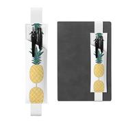 WXWJSHMGC Be A Pineapple Print 2pcs Adjustable Elastic Band Pen Holder Pu Leather Pen Sleeve Pouch for Hardcover Journals, Notebooks for Back to School Gift