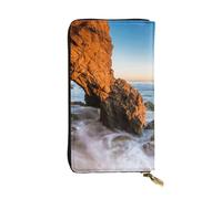 WXWJSHMGC Beach Malibu Print Fashion Long Wallet Shopping Clutch Purse Pu Leather Handbags for Ladies,Men's Wallets