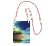 WXWJSHMGC Beach Sunset Tranquil Print Mini Crossbody Phone Bag - Ladies Purse for Mobile and Smart Phones