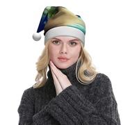 WXWJSHMGC Beach Sunset Tranquil Print Plush Christmas Hat Unisex Xmas Holiday Hat For Christmas New Year Festive Holiday Partyï¼ˆ2pcs