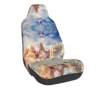 WXWJSHMGC Beautiful Landscape Trees Snow Flakes Print Universal Auto Car Front Seat Covers Bucket Seats Auto Interior Accessories Protector Fit For Most Car(1pcs)