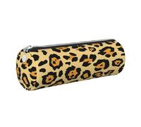 WXWJSHMGC Beautiful Leopard Print Print Leather Pencil Case Zipper Pen Makeup Cosmetic Holder Pouch Stationery Bag for School, Work, Office