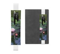 WXWJSHMGC Beautiful Lotus Flower Print 2pcs Adjustable Elastic Band Pen Holder Pu Leather Pen Sleeve Pouch for Hardcover Journals, Notebooks for Back to School Gift