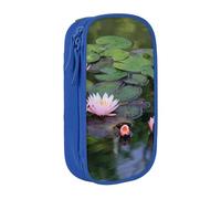 WXWJSHMGC Beautiful Lotus Flower Print Large Capacity Double Layer Pencil Case with Zipper â€“ Durable Fabric School Pouch for Pens,â€“ Ideal for Students