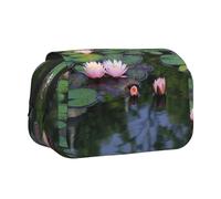 WXWJSHMGC Beautiful Lotus Flower Print Pen Case Bag - Portable Double Layer Storage Pencil Bag for Child, Girls, Boys and Adults