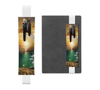 WXWJSHMGC Beautiful Nature Print 2pcs Adjustable Elastic Band Pen Holder Pu Leather Pen Sleeve Pouch for Hardcover Journals, Notebooks for Back to School Gift