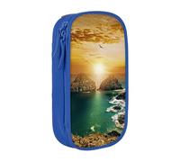 WXWJSHMGC Beautiful Nature Print Large Capacity Double Layer Pencil Case with Zipper â€“ Durable Fabric School Pouch for Pens,â€“ Ideal for Students