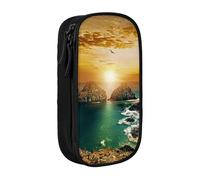 WXWJSHMGC Beautiful Nature Print Large Capacity Double Layer Pencil Case with Zipper â€“ Durable Fabric School Pouch for Pens,â€“ Ideal for Students