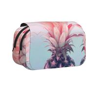 WXWJSHMGC Beautiful Pineapple Print Pen Case Bag - Portable Double Layer Storage Pencil Bag for Child, Girls, Boys and Adults