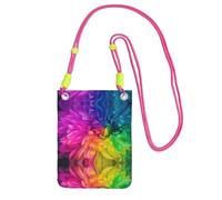 WXWJSHMGC Beautiful Rainbow Flowers Chrysanthemums Print Mini Crossbody Phone Bag - Ladies Purse for Mobile and Smart Phones