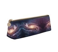 WXWJSHMGC Beautiful Spiral Galaxy Print Leather Pencil Case,Fountain Pen Case,Personalised Portable Big Capacity Study Pencil Case for Secondary School Girls Boys