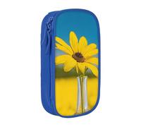 WXWJSHMGC Beautiful Sunflower Print Large Capacity Double Layer Pencil Case with Zipper â€“ Durable Fabric School Pouch for Pens,â€“ Ideal for Students