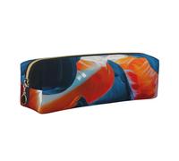 WXWJSHMGC Beauty Antelope Canyon Print Leather Pencil Case Simple,with Metallic Zipper Pocket,Storage Pouch for Girls Boys Student College Middle School