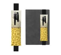 WXWJSHMGC Beer Bubble Print 2pcs Adjustable Elastic Band Pen Holder Pu Leather Pen Sleeve Pouch for Hardcover Journals, Notebooks for Back to School Gift